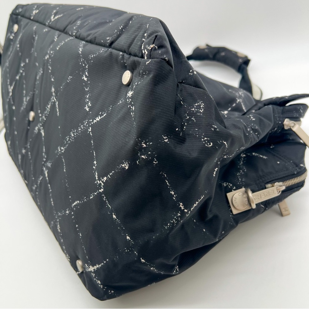 CHANEL Travel Line  Nylon Weekender Travel Bag Black - Picture 8 of 16